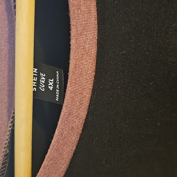 SHEIN Black and Pink Raglan Graphic Tee - Picture 2 of 3